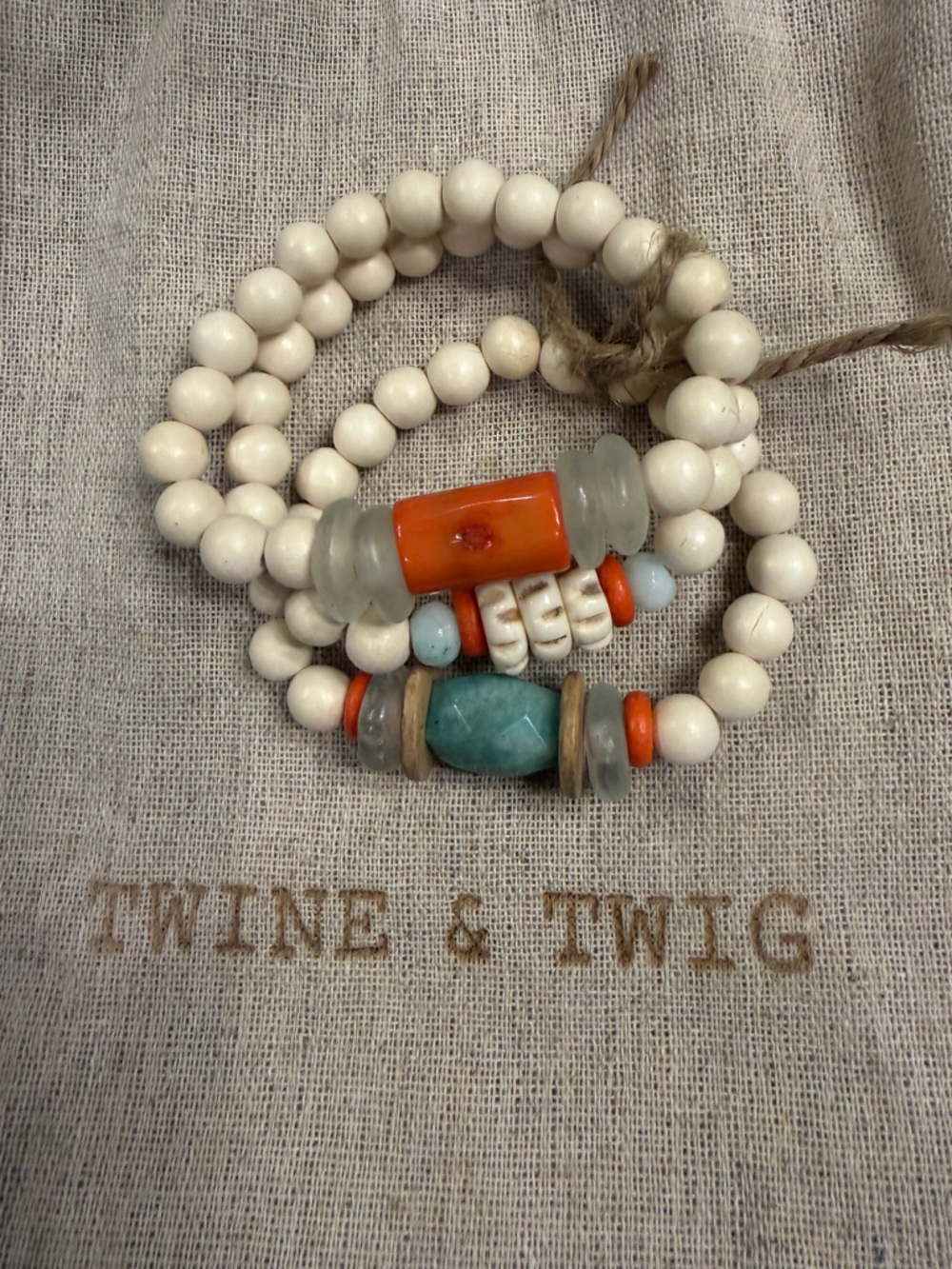 Twine & Twig Trio Stack Bracelet Set-Coral Bay